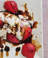 Ice Cream with Strawberries and Balsamic Drizzle - Vegan Family Recipes