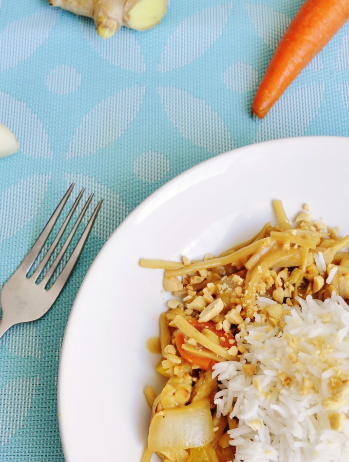 Peanut Sauce Stir Fry with Tempeh Recipe - Vegan Family Recipes