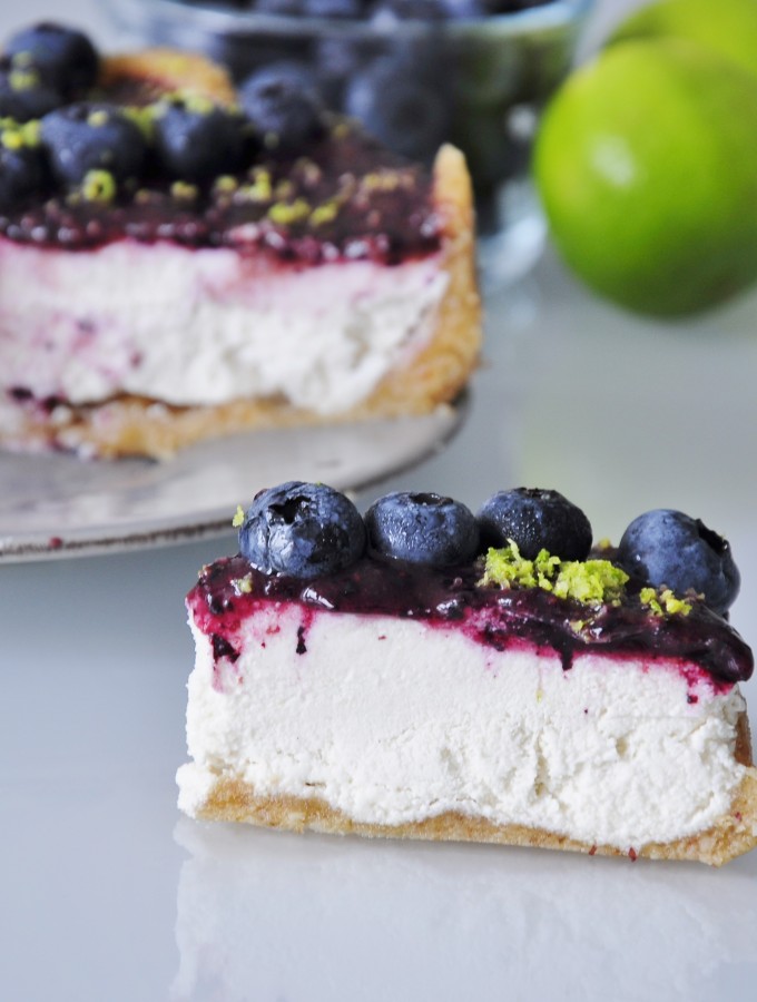 Gluten free Vegan Blueberry Lime Cheesecake Recipe - Vegan Family Recipes