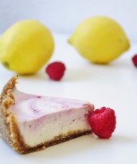 No Bake Lemon Pie Recipe with Raspberry Swirl - Vegan Family Recipes