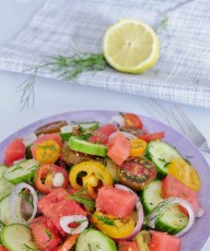 Watermelon Heirloom Tomato Salad Recipe - Vegan Family Recipes