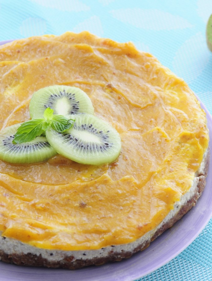 Kiwi Mango Tropical Cheesecake Recipe - Vegan Family Recipes