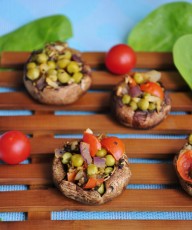 Pea and Garlic Stuffed Mushrooms Recipe - Vegan Family Recipes