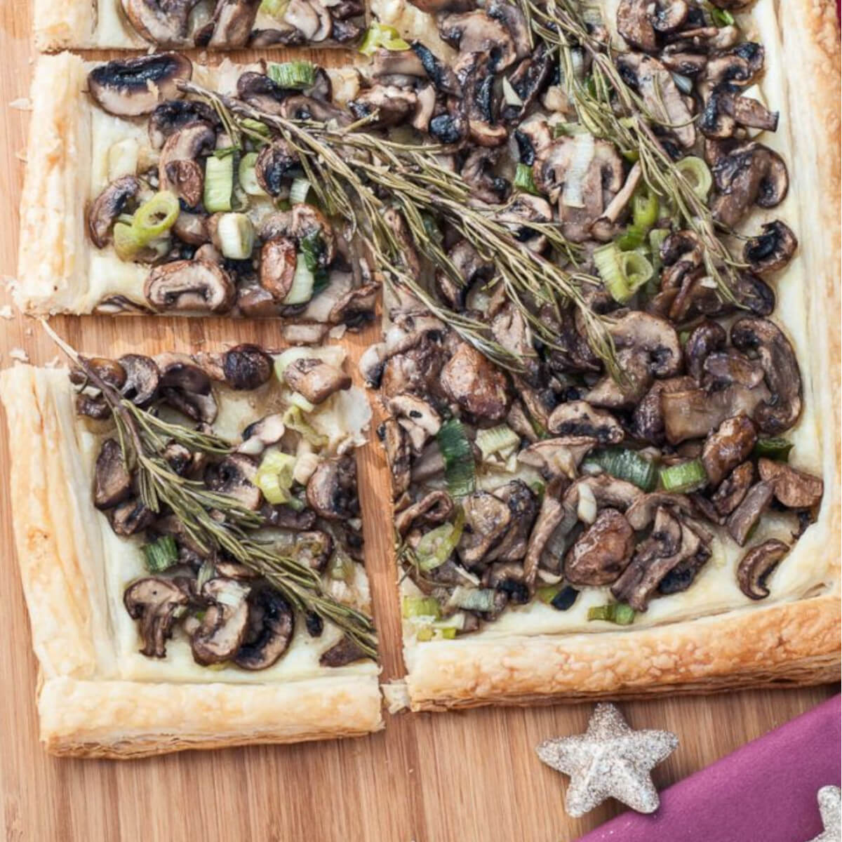 Rosemary Mushroom Tart Recipe Puff Pastry - Vegan Family Recipes