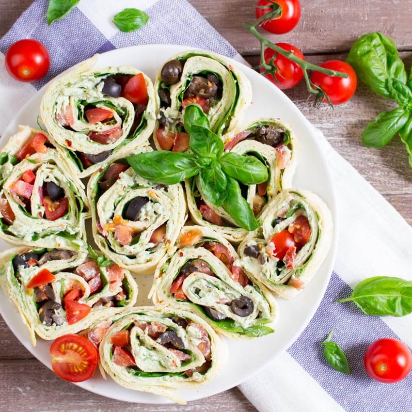 Veganes Basilikum-Ricotta-Pinwheels-Rezept - Vegane Fingerfood-Rezepte