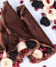 Easy Vegan Crepes Chocolate Recipe #breakfast #am #healthy