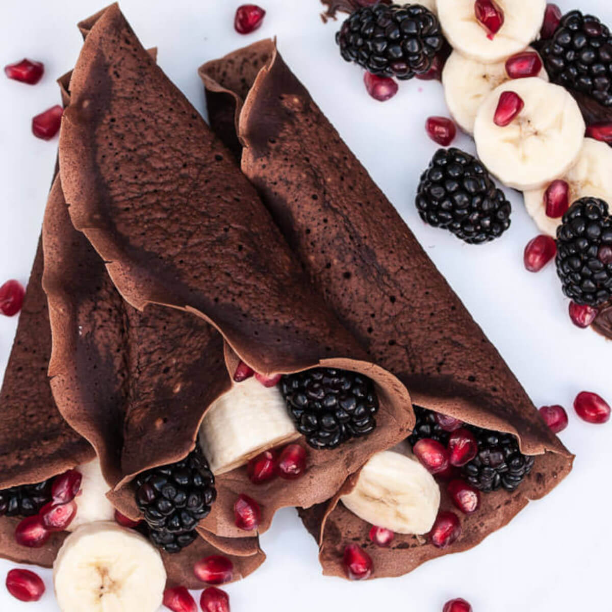 Easy Vegan Crepes Chocolate Recipe #breakfast #am #healthy