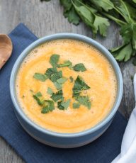 Curried Red Lentil and Pumpkin Soup with Coconut Milk, Cauliflower | VeganFamilyRecipes.com #vegan #glutenfree