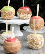 Gluten-free, Raw Vegan Caramel Apple Recipe for Halloween | VeganFamilyRecipes.com | #gf #healthy