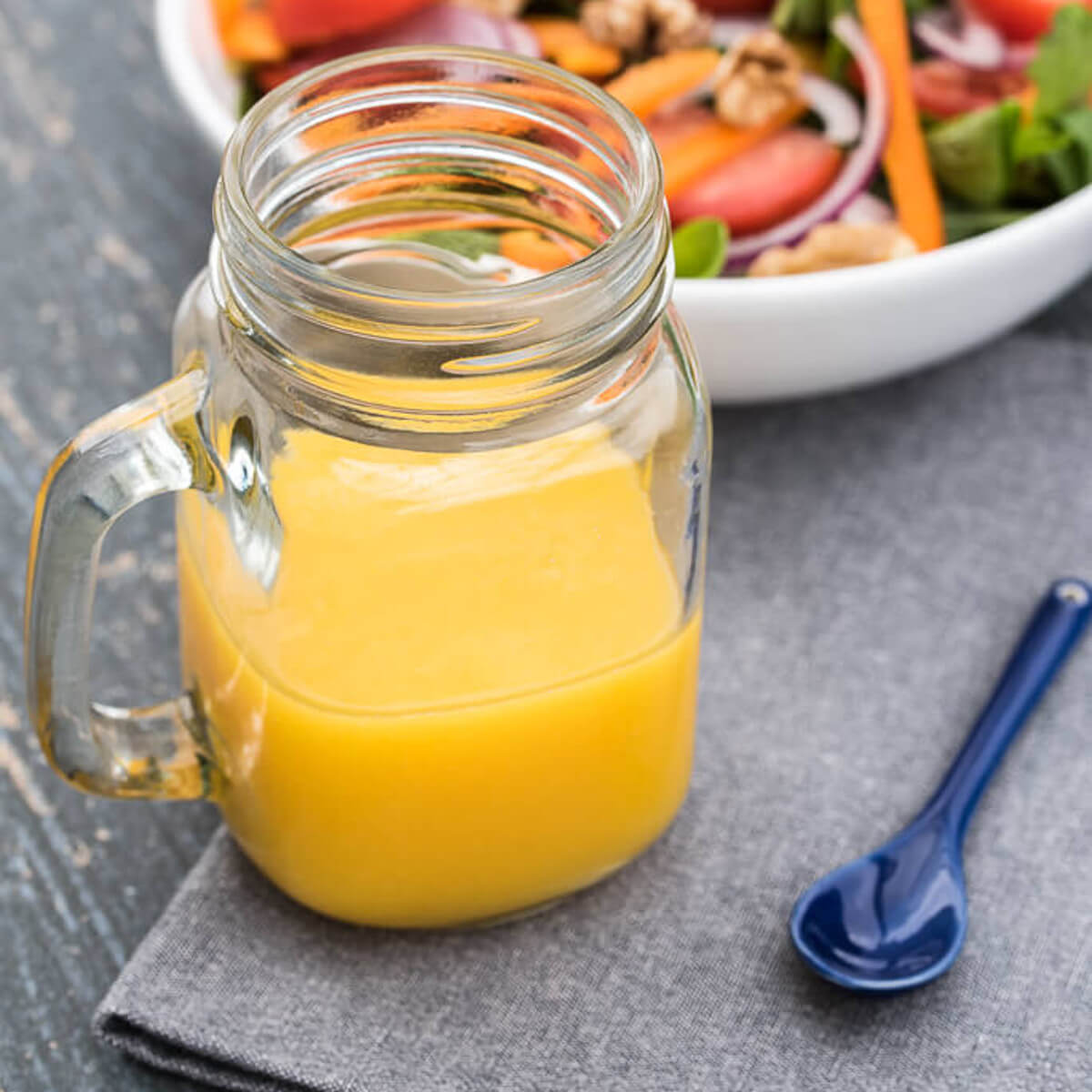 Mango Salad Dressing Recipe - Oil Free, Vegan, Dairy-free, healthy /// VeganFamilyRecipes.com