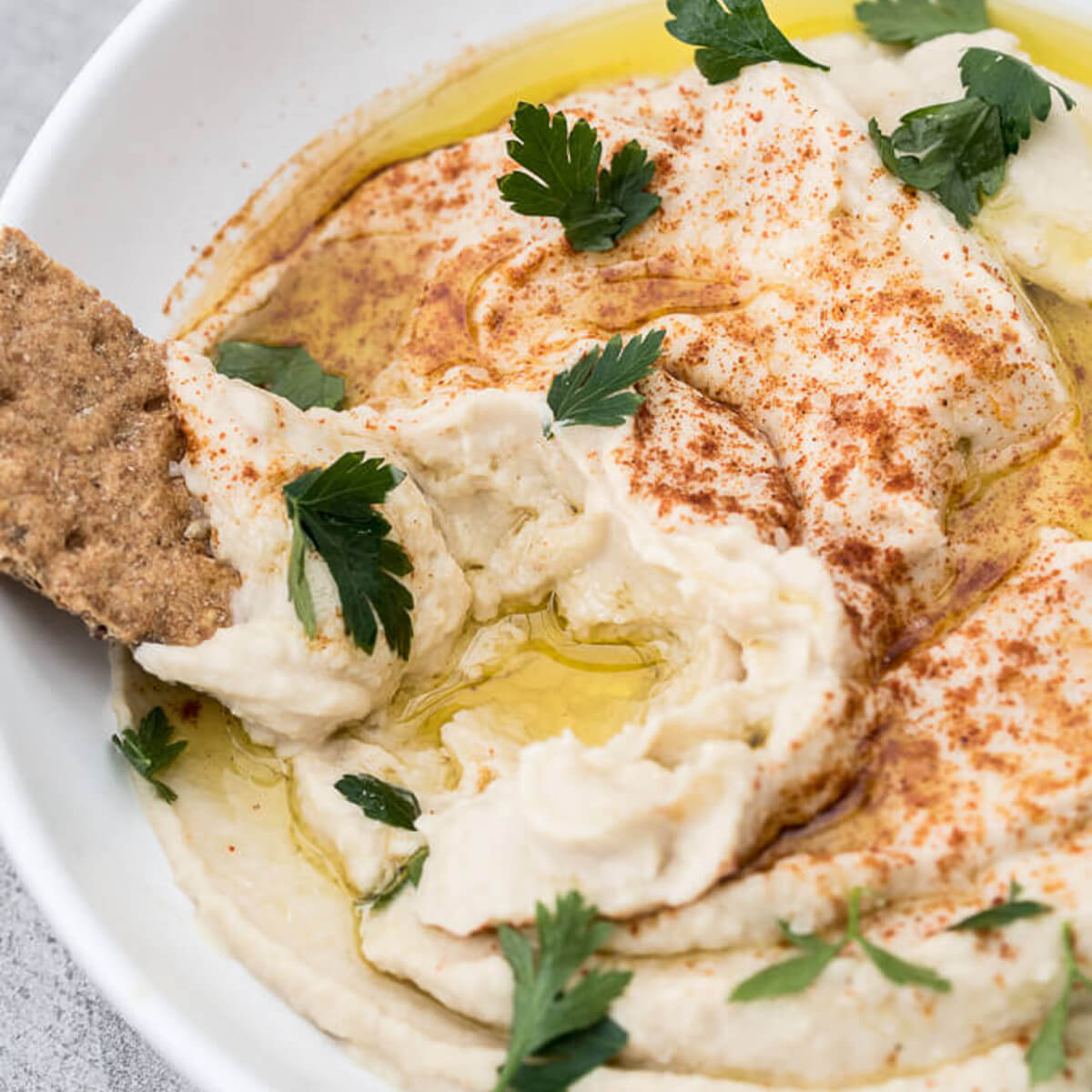 Cauliflower Hummus Recipe - creamy, gluten-free and no oil - Vegan Family Recipes - Veganfamilyrecipes.com