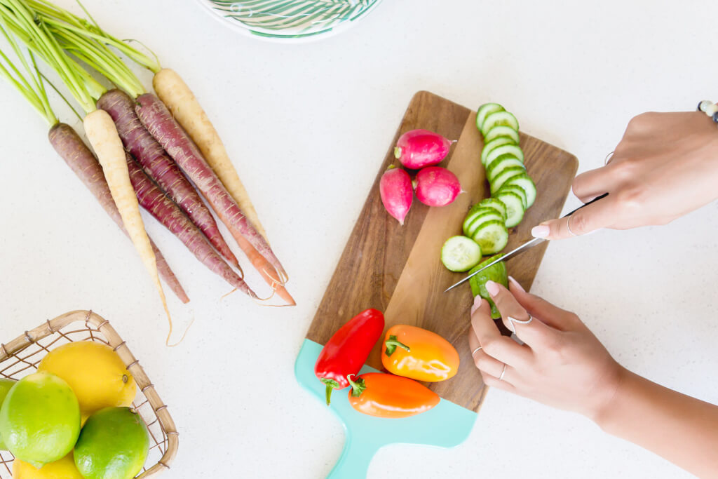 fruit and vegetable slicing vegan vegetarian